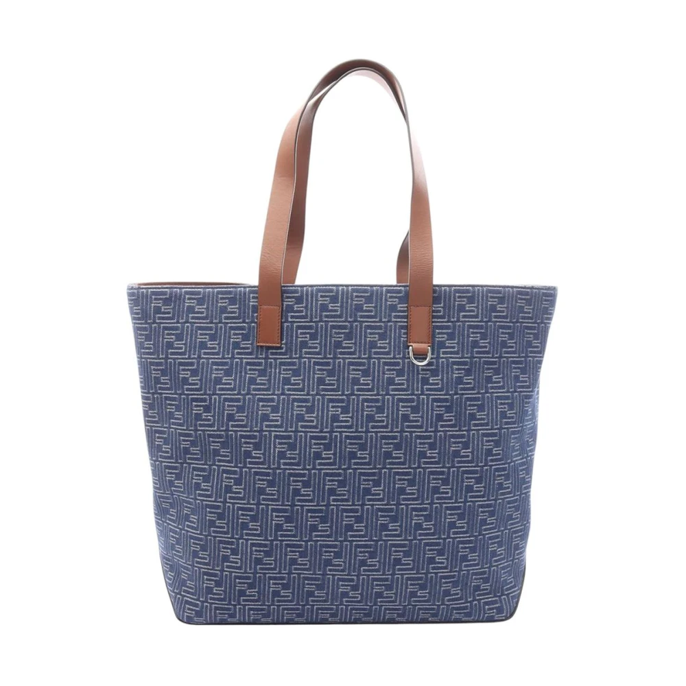 Fendi Vintage Women's Blue Pre-Owned Ff Monogram Tote Bag