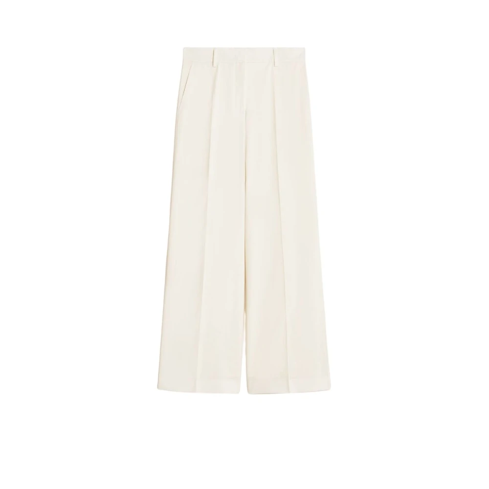 Max Mara Weekend Rechte Pijp Lange Broek Zachte Lijn Beige Dames