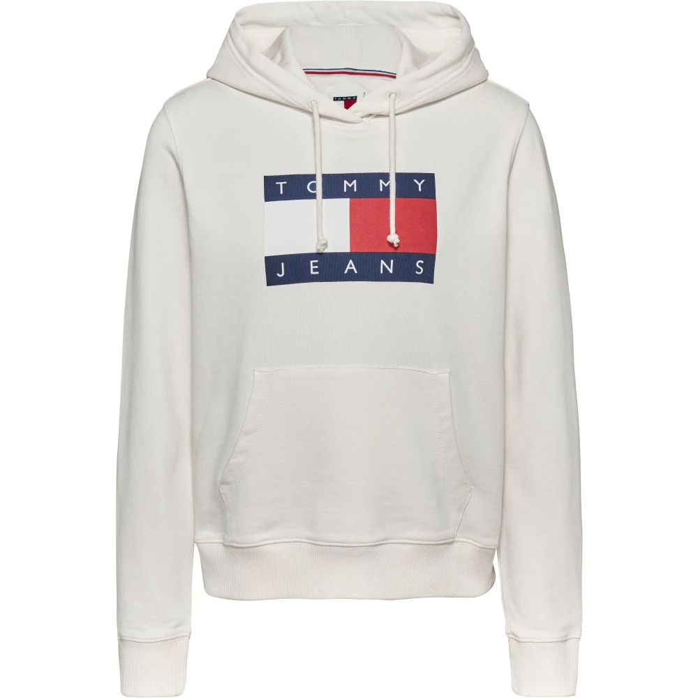 Tommy Jeans Navy Blauwe Hoodie Vrouwen White Dames