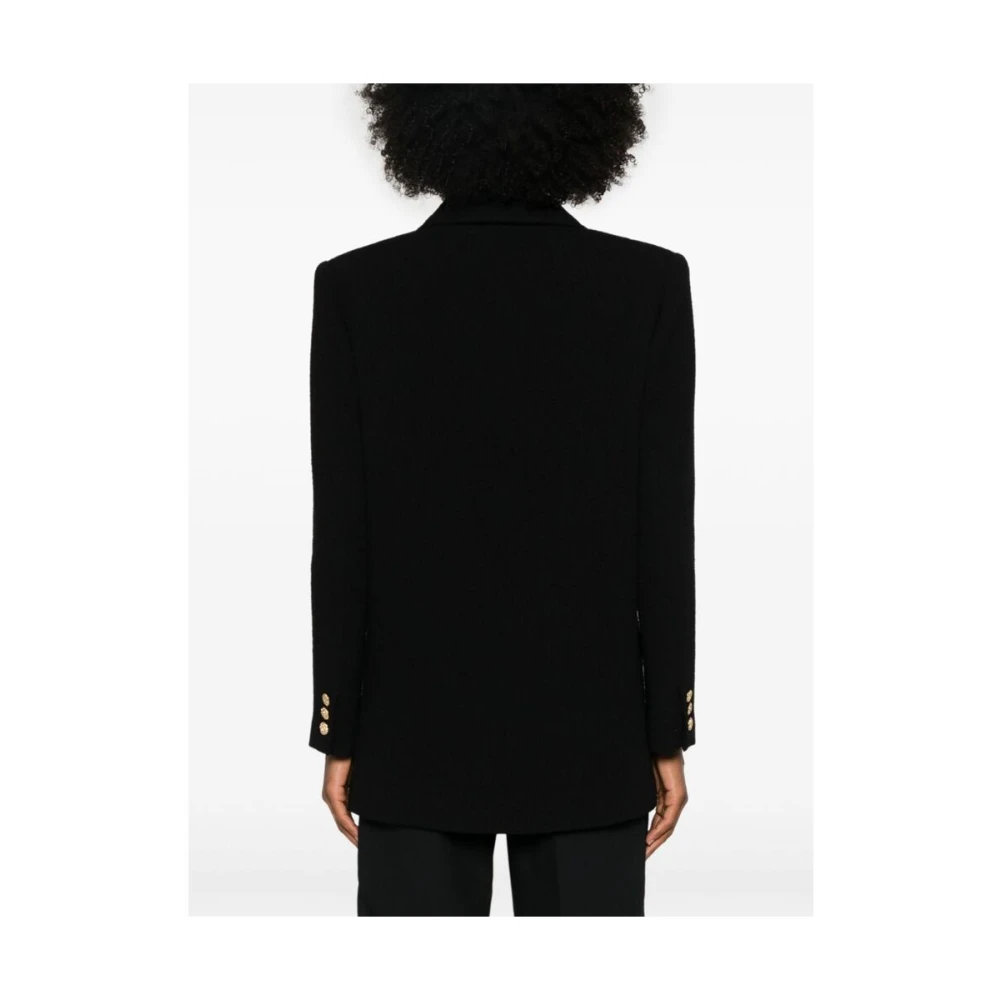 Alessandra Rich Zwarte Tweed Bouclé Jurk Black Dames
