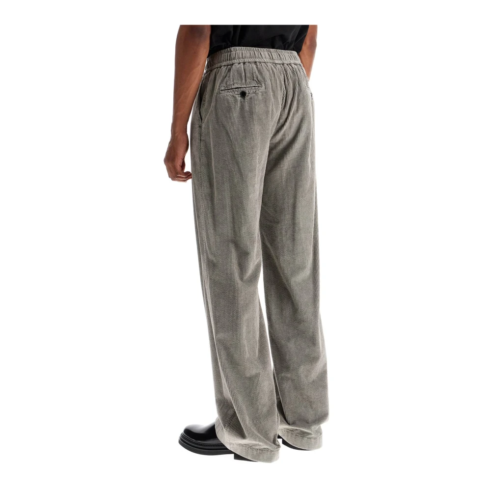 Dolce & Gabbana Corduroy Trekkoord Jogger Broek Gray Heren