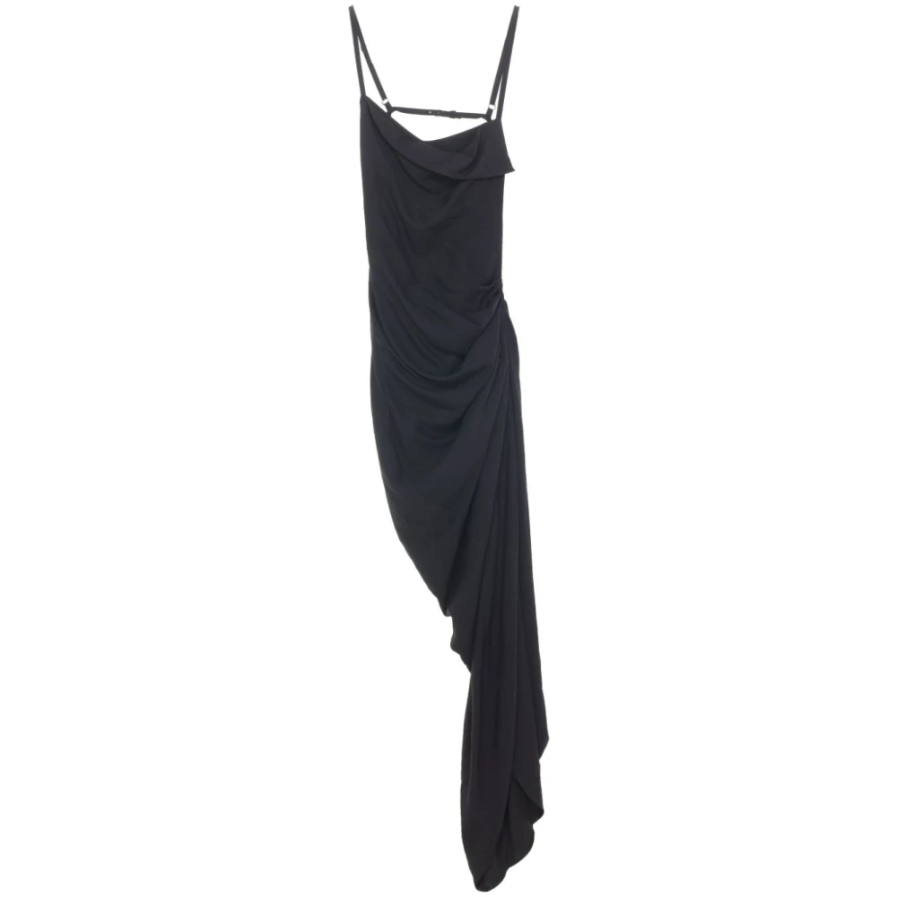 Jacquemus Zwarte Asymmetrische Jurk Black Dames