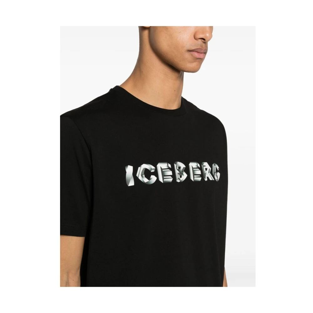 Iceberg T-shirt met logo print Black Heren