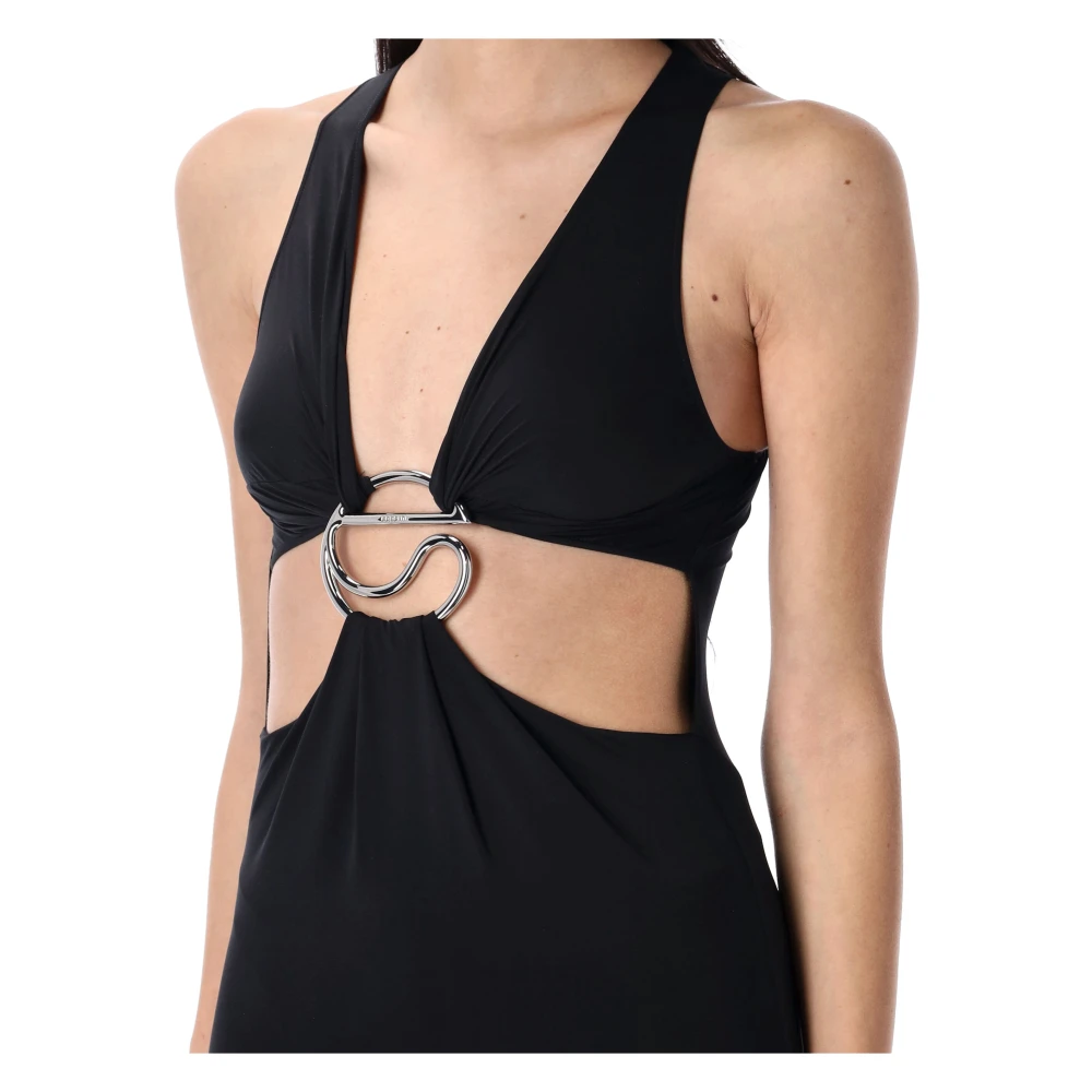 Coperni Zwarte Cut-Out Lange Jurk Black Dames