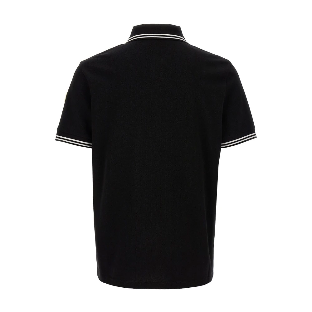 Moncler Zwarte Polo Shirt Korte Mouw Black Heren