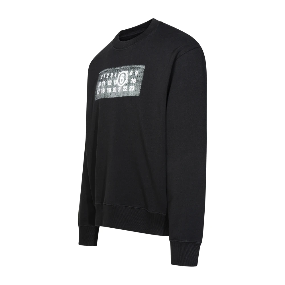 MM6 Maison Margiela Katoenen Sweatshirt met Grafische Print Black Heren