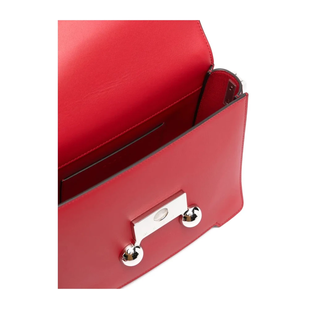 Marni Rode Zilveren Sluiting Winkel Tas Red Dames