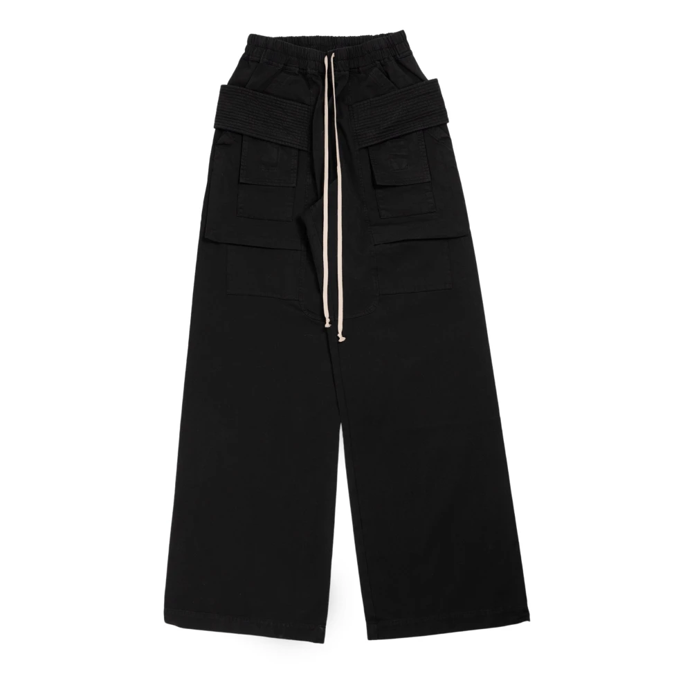 Rick Owens Zwarte Cargo Trekkoordbroek Black Heren