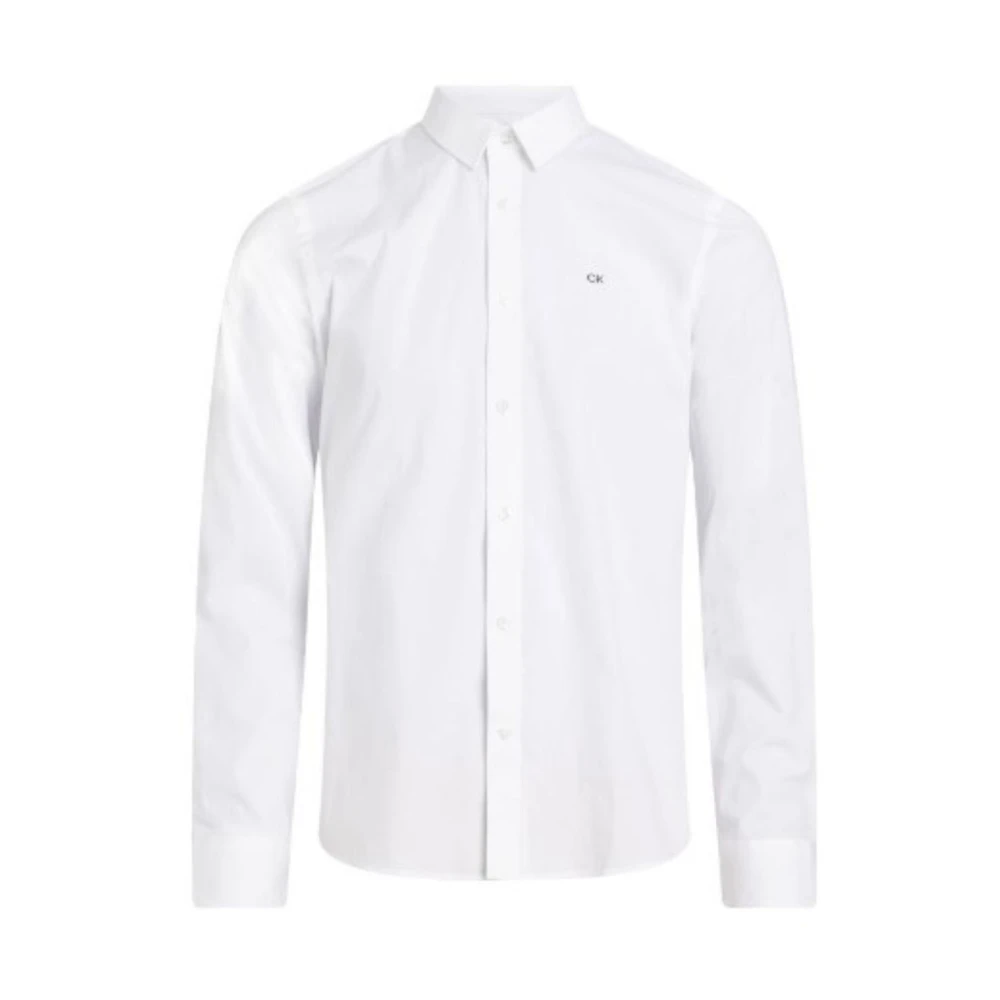 Calvin Klein Stretch Slim Poplin Skjorta White, Herr