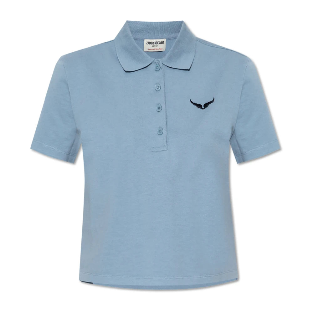 Zadig & Voltaire Women's Blue Polo Shirts, M, Polo Mirta