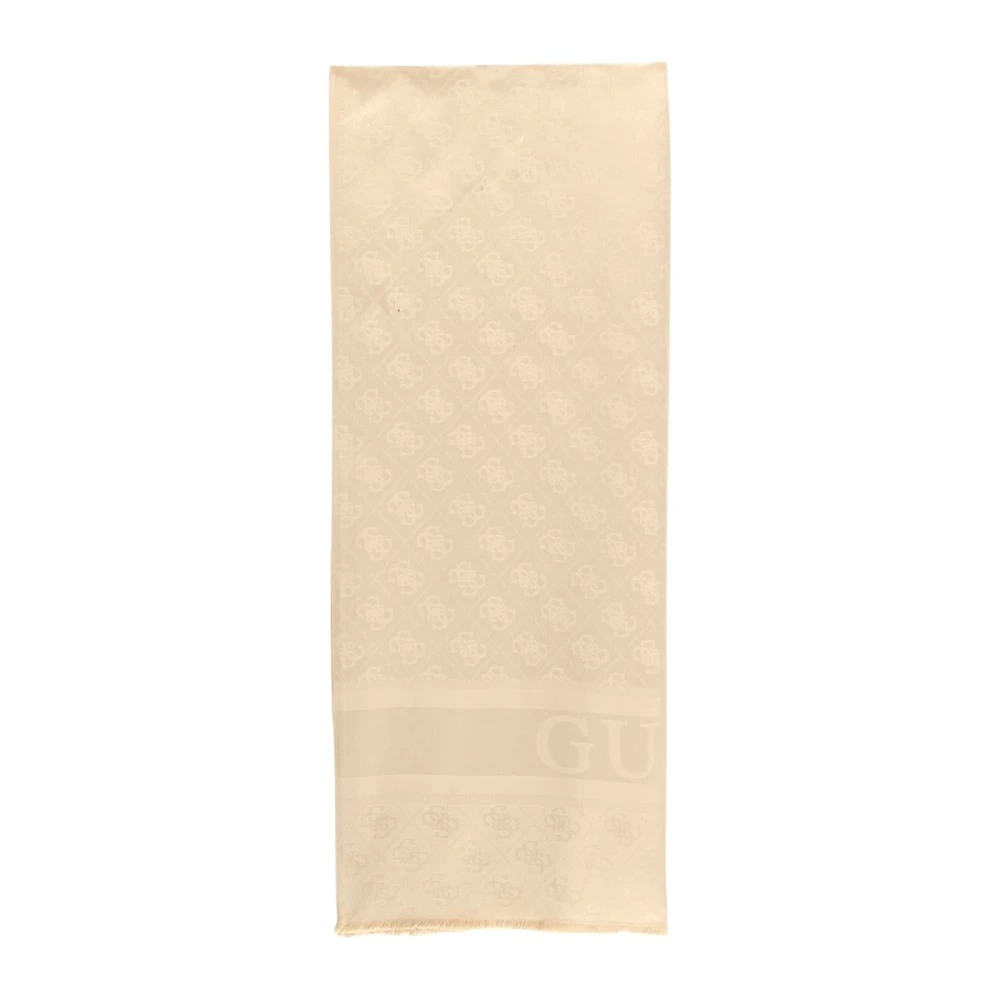 Guess Donna Beige - Sciarpa Logo Jacquard - Accessories - One Size