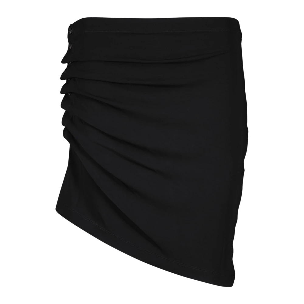 Paco Rabanne Gedrapeerde rok in zwart viscose Black Dames