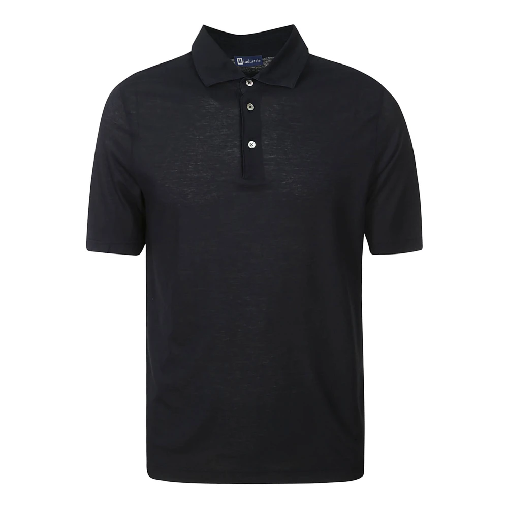 Hindustrie Blauw Katoenen Polo Shirt Knoopsluiting Blue Heren