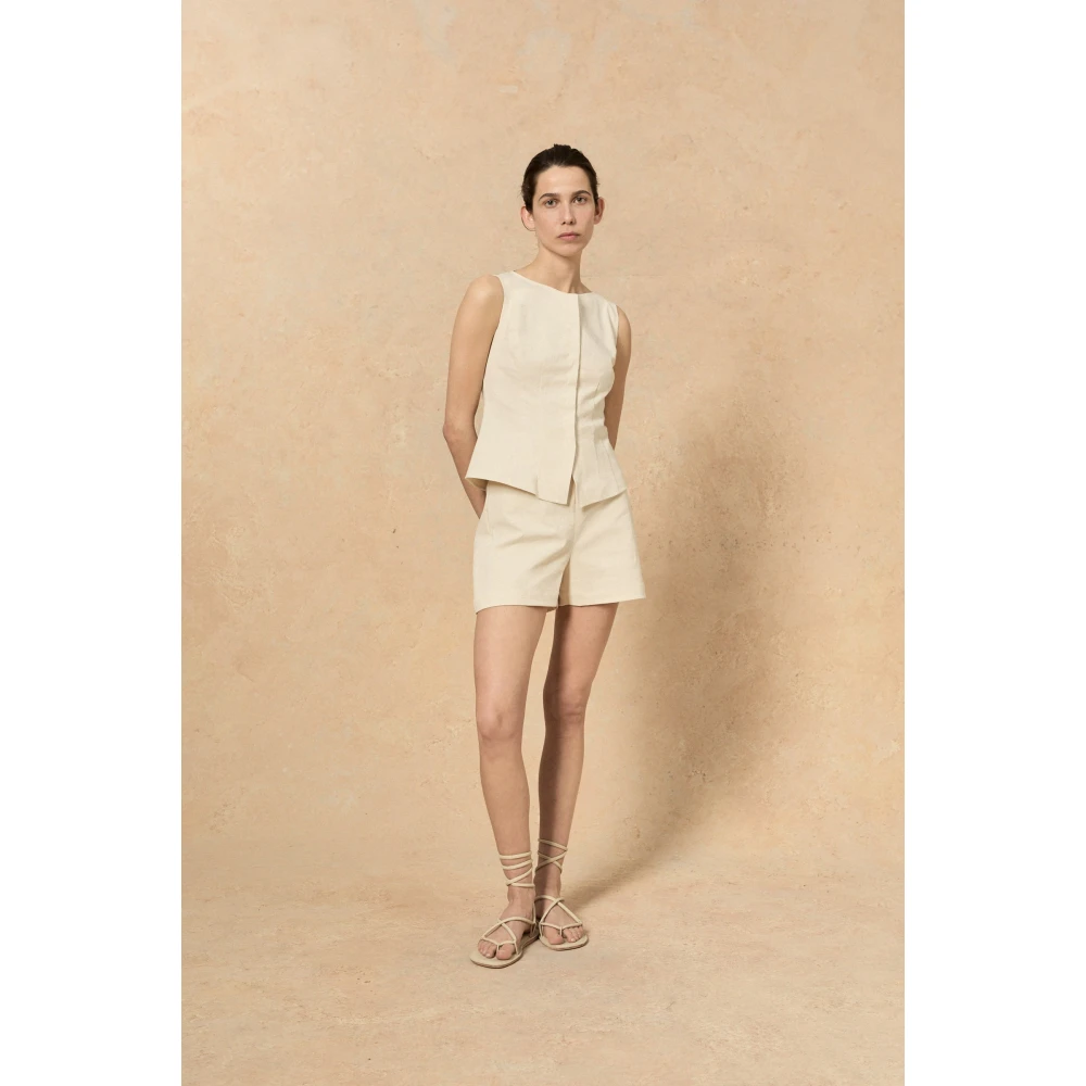 Cortana Ivoor Vest Katoen Viscose Mix White Dames