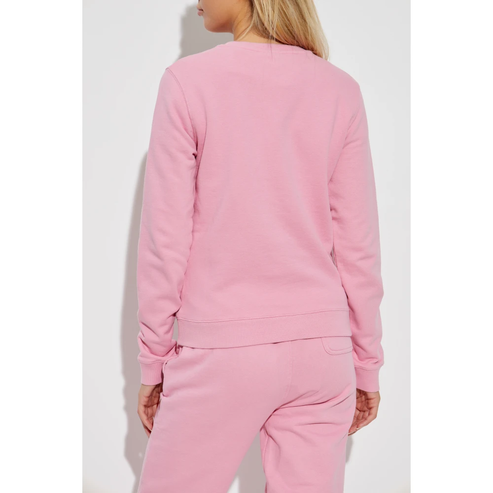 Maison Kitsuné Sweatshirt met Logo Patch Pink Dames