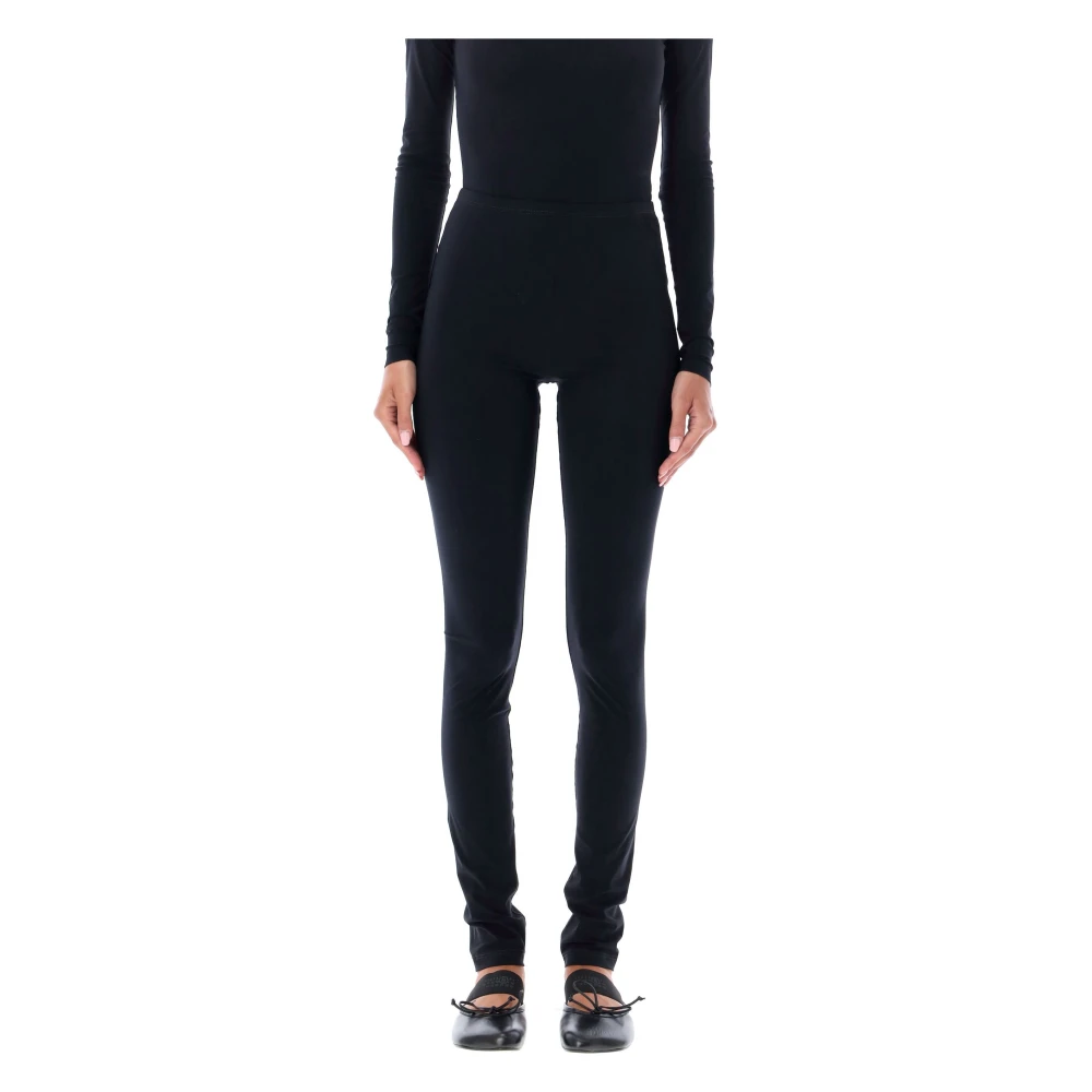 MM6 Maison Margiela Zwarte High-Waisted Stretch Leggings Black Dames