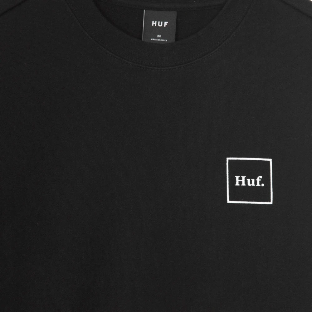 HUF Zwarte Crew Neck Sweatshirt Essentials Black Heren