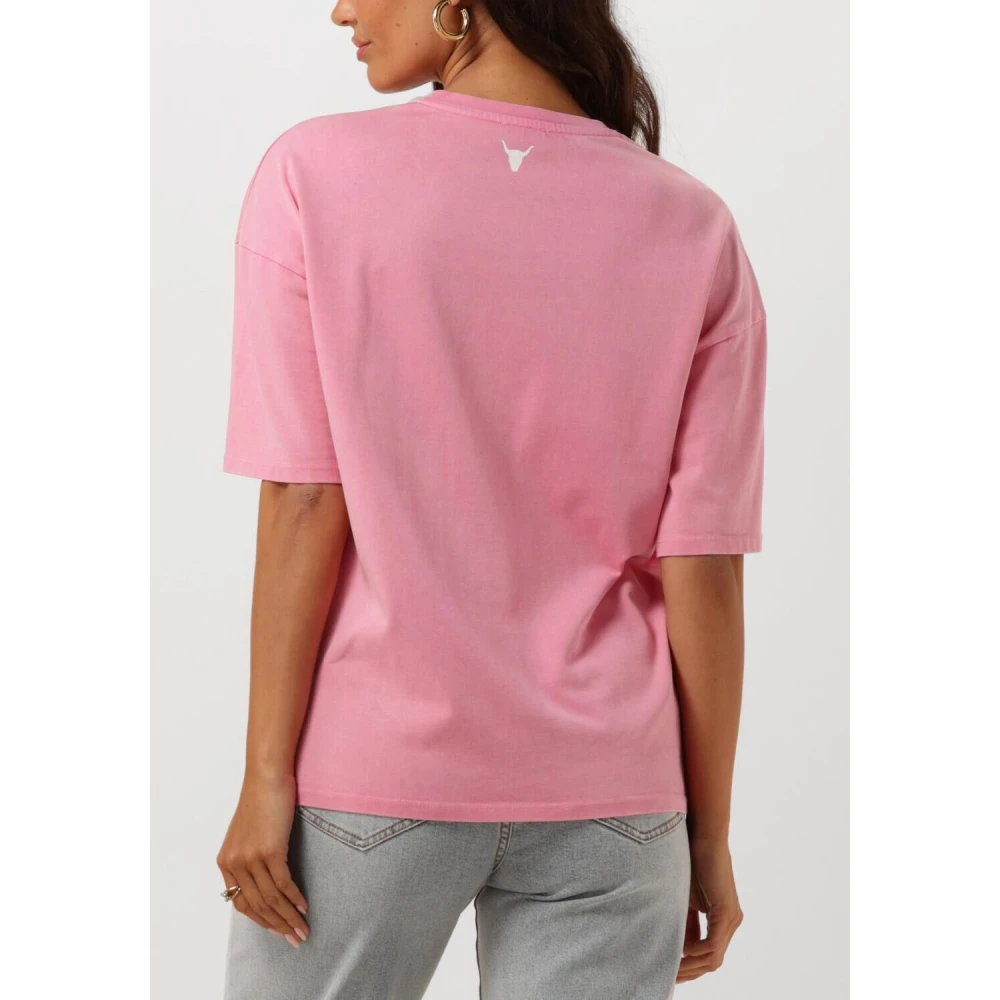 Alix The Label Roze Gebreid Gewassen Label T-shirt Pink Dames