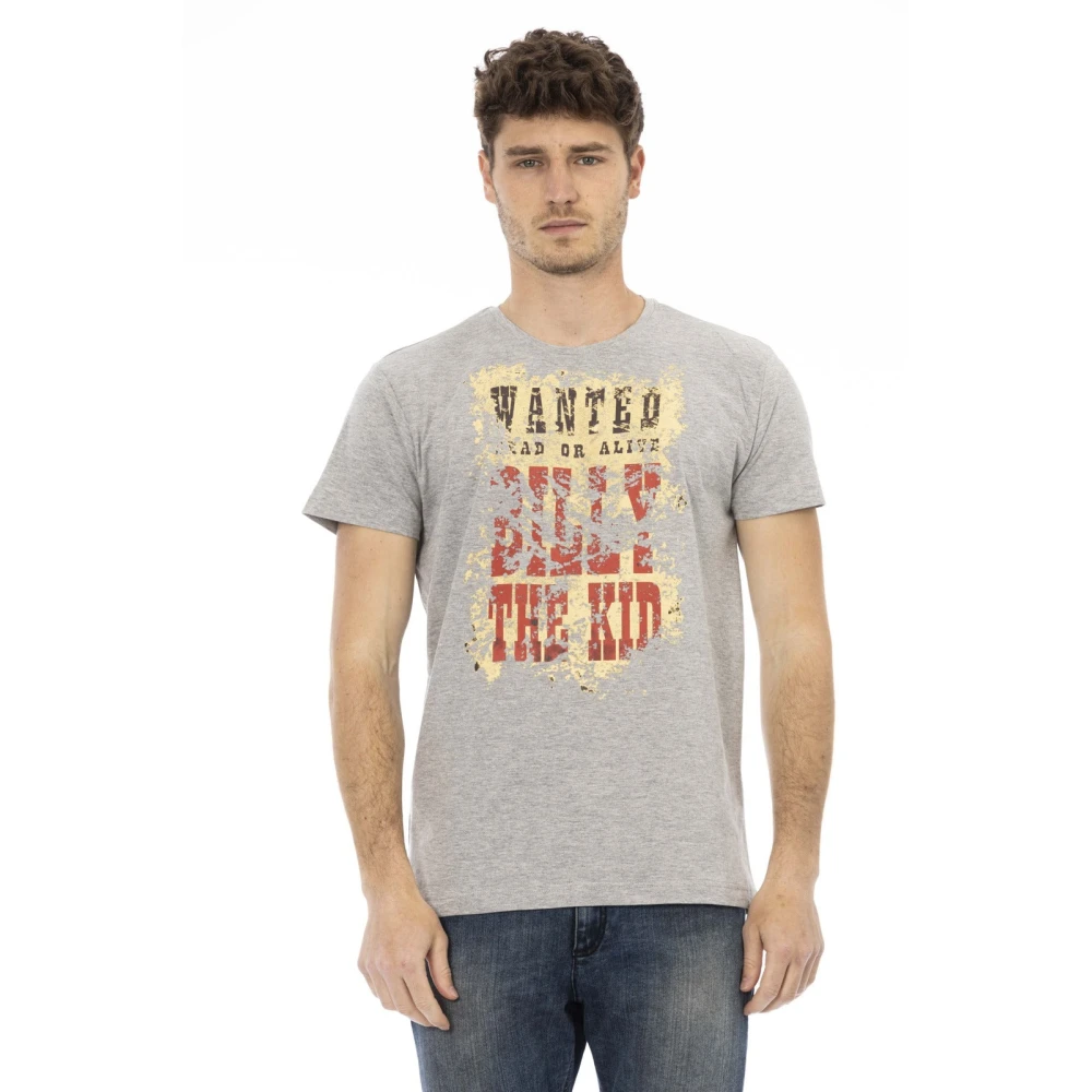 Trussardi Men's Gray Casual Round Neck Short Sleeve T-Shirt