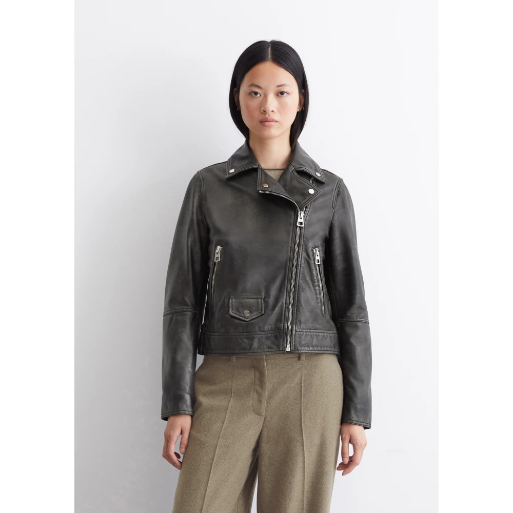 Marc O'Polo Biker leren jas regular Black Dames