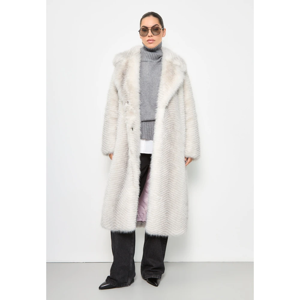 Cesare Gaspari Luxe Nep Bontjas Natalie Wit White Dames