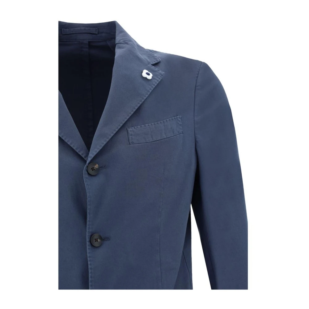 Lardini Klassiek Katoenen Pak met Blazer en Broek Blue Heren