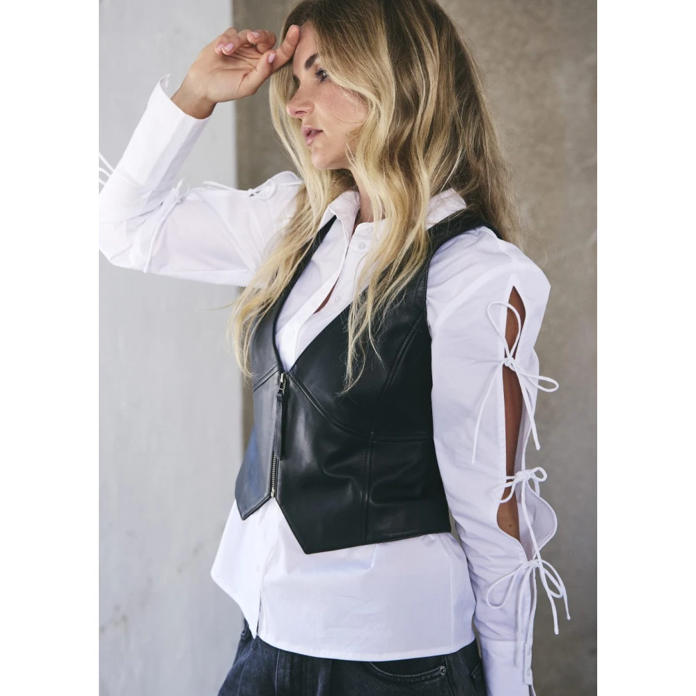 Co'Couture Witte Blouse met Strikdetails Poppy White Dames