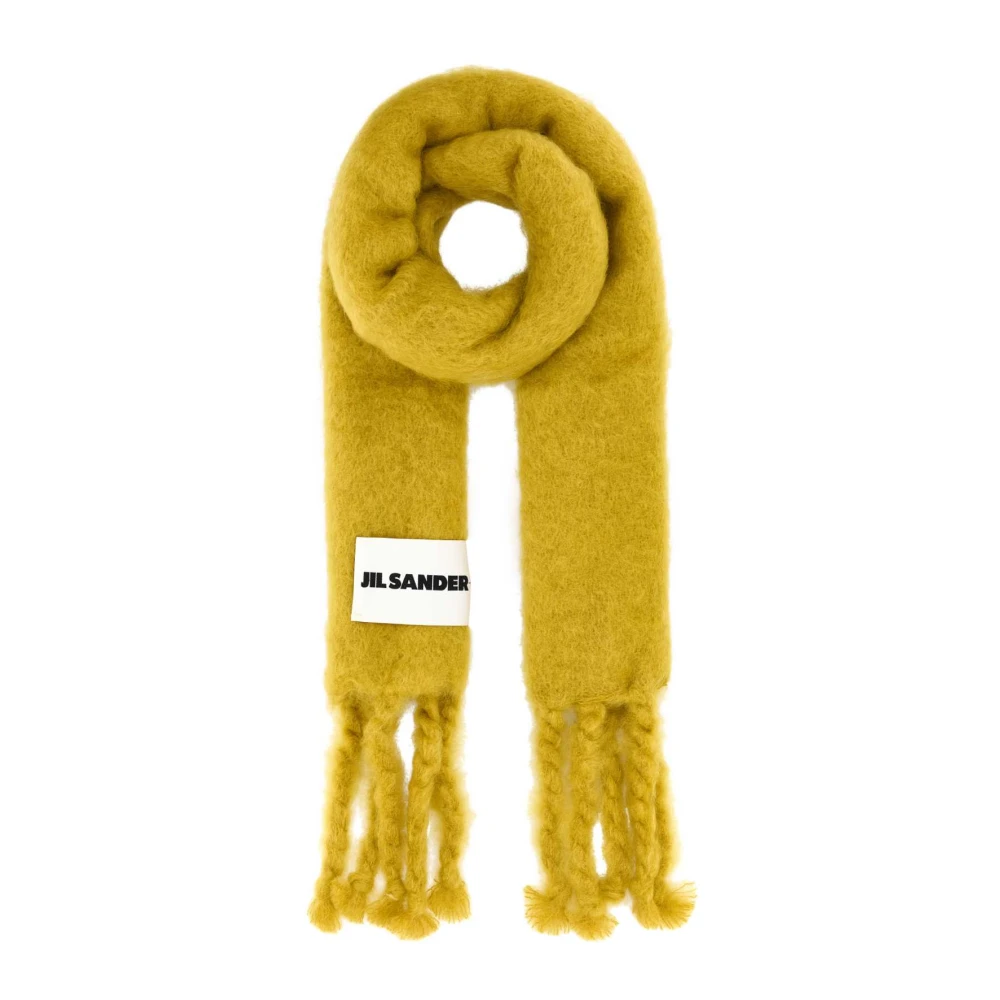 Jil Sander Mohair Blend Mosterd Sjaal Yellow Dames