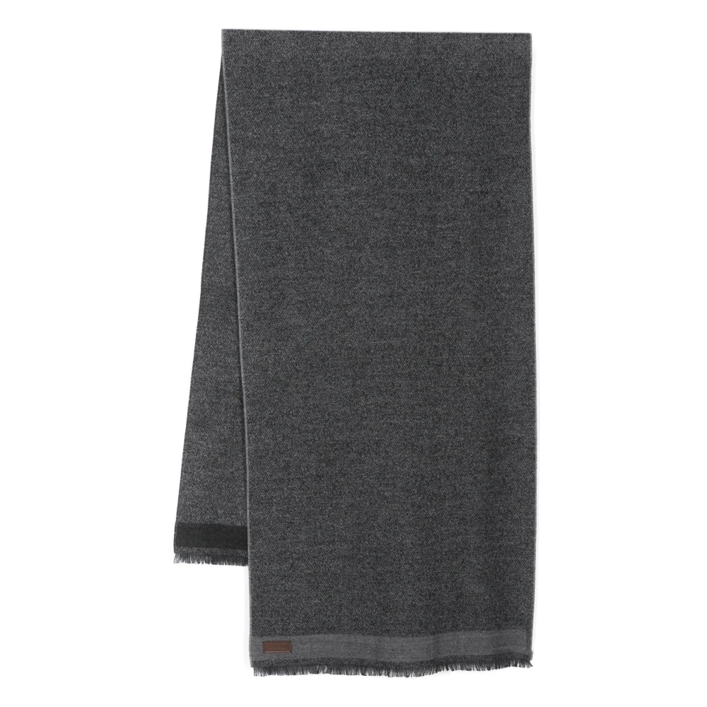 Canali Luxe Wol Zijde Sjaal Gemaakt in Italië Gray Heren