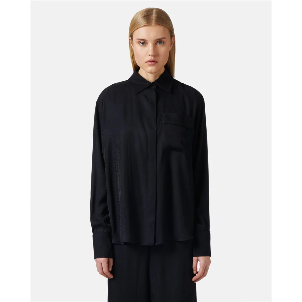 Iceberg Slang Ontwerp Jacquard Viscose Shirt Black Dames