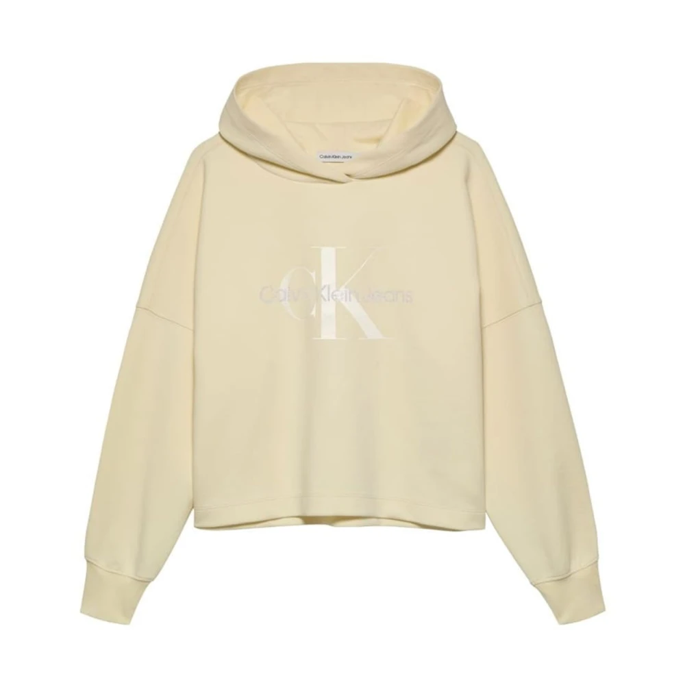 Calvin Klein Jeans Casual Hoodie Sweatshirt Beige, Flicka