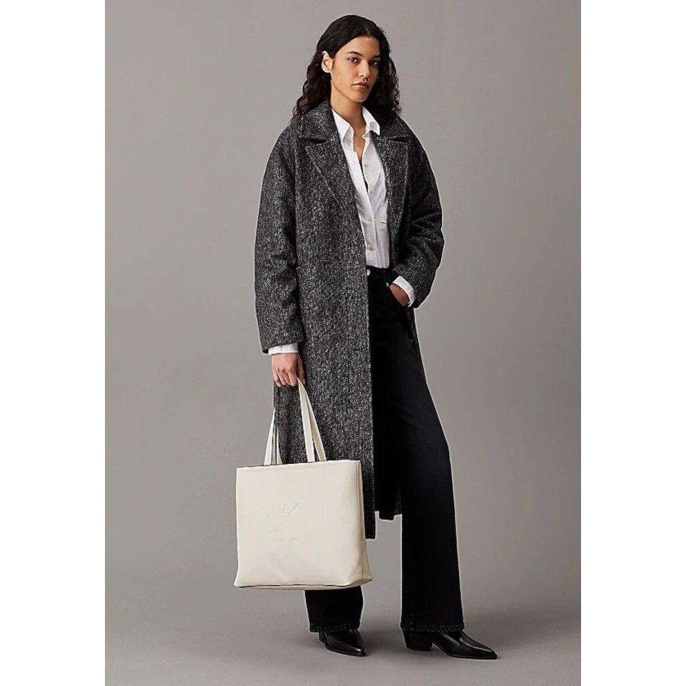 Calvin Klein Witte Sculpted Slim Tote Tas White Dames