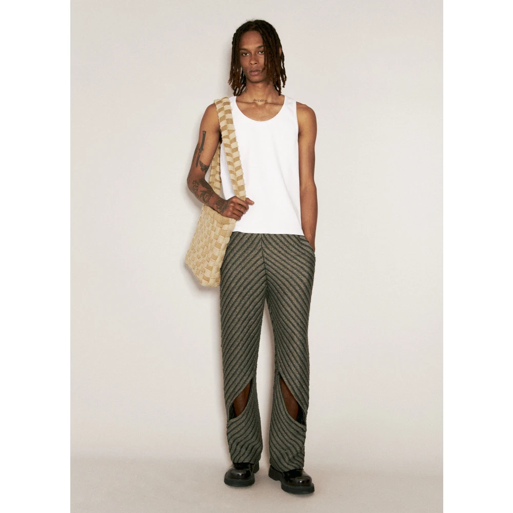 Isa Boulder Diagonale Gebreide Broek Gray Heren