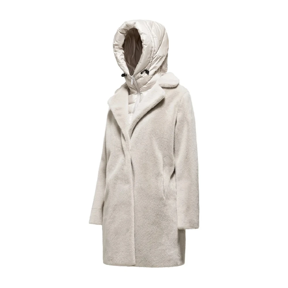 BomBoogie Lapin Effect Faux Fur Coat Gray Dames