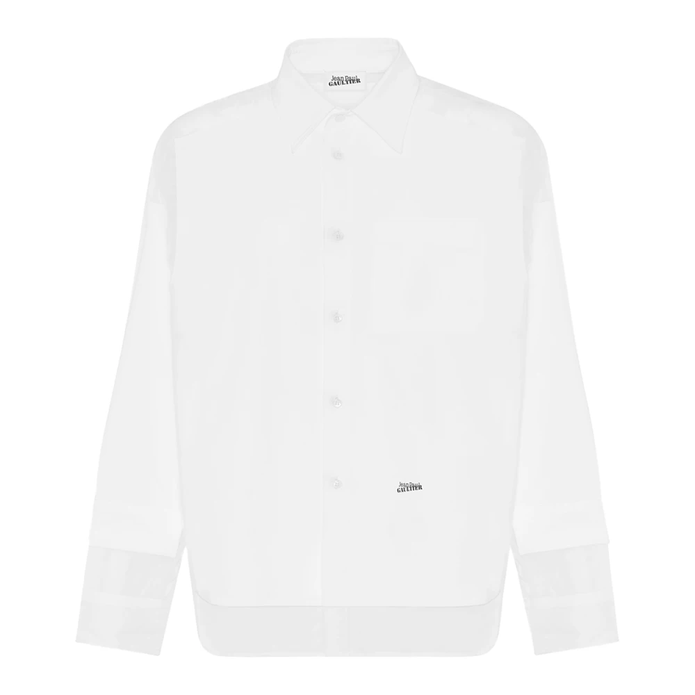Jean Paul Gaultier Witte Poplin Overhemd Elegante Stijl White Dames