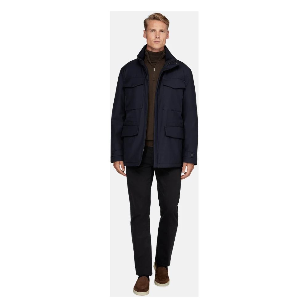 Boggi Milano Field jacket in gewatteerde technische stof Blue Heren