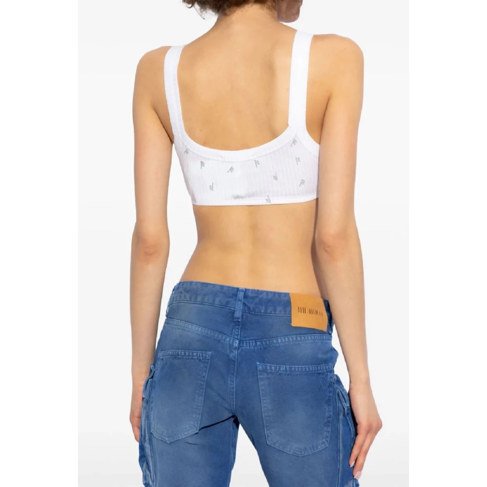 The Attico Chique Zwarte Top Verhoog Stijl White Dames