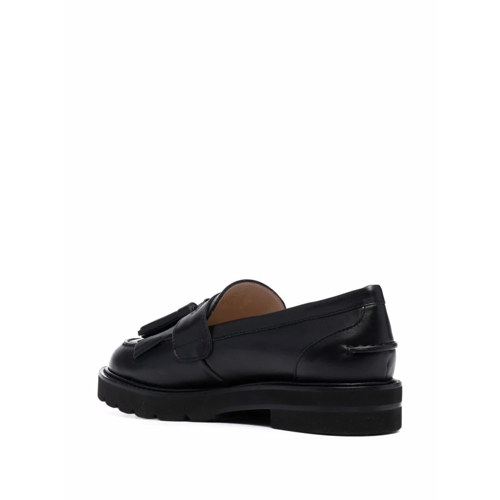 Stuart Weitzman Zwarte Leren Moccasin Loafers voor Dames Black Dames