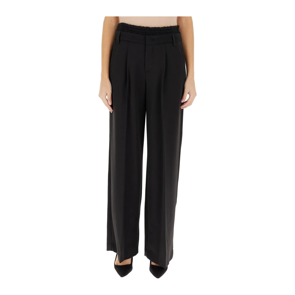 Liu Jo Elegante Stretchy Polyester Viscose Broek Black Dames