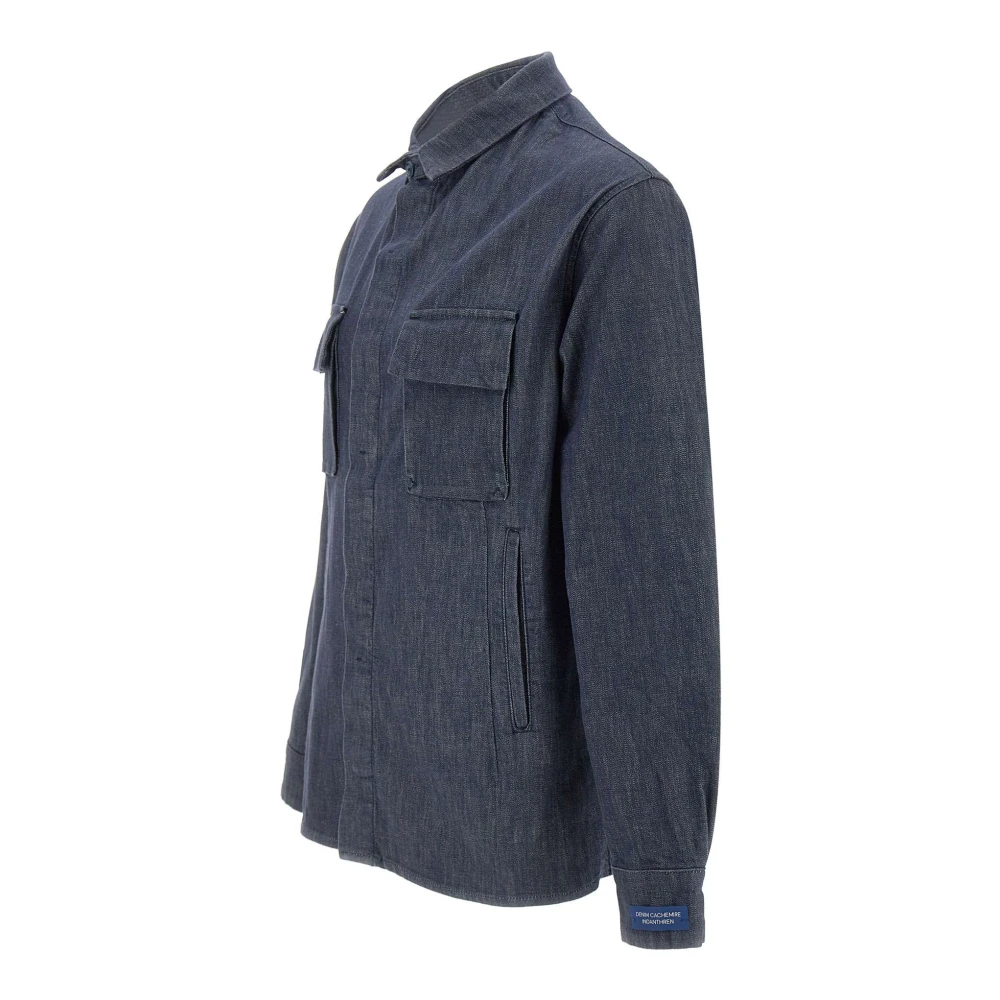 Re-Hash Navy Blauw Katoen Kasjmier Jas Blue Heren