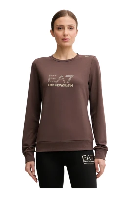 Logodetaljerad sweatshirt med rund hals