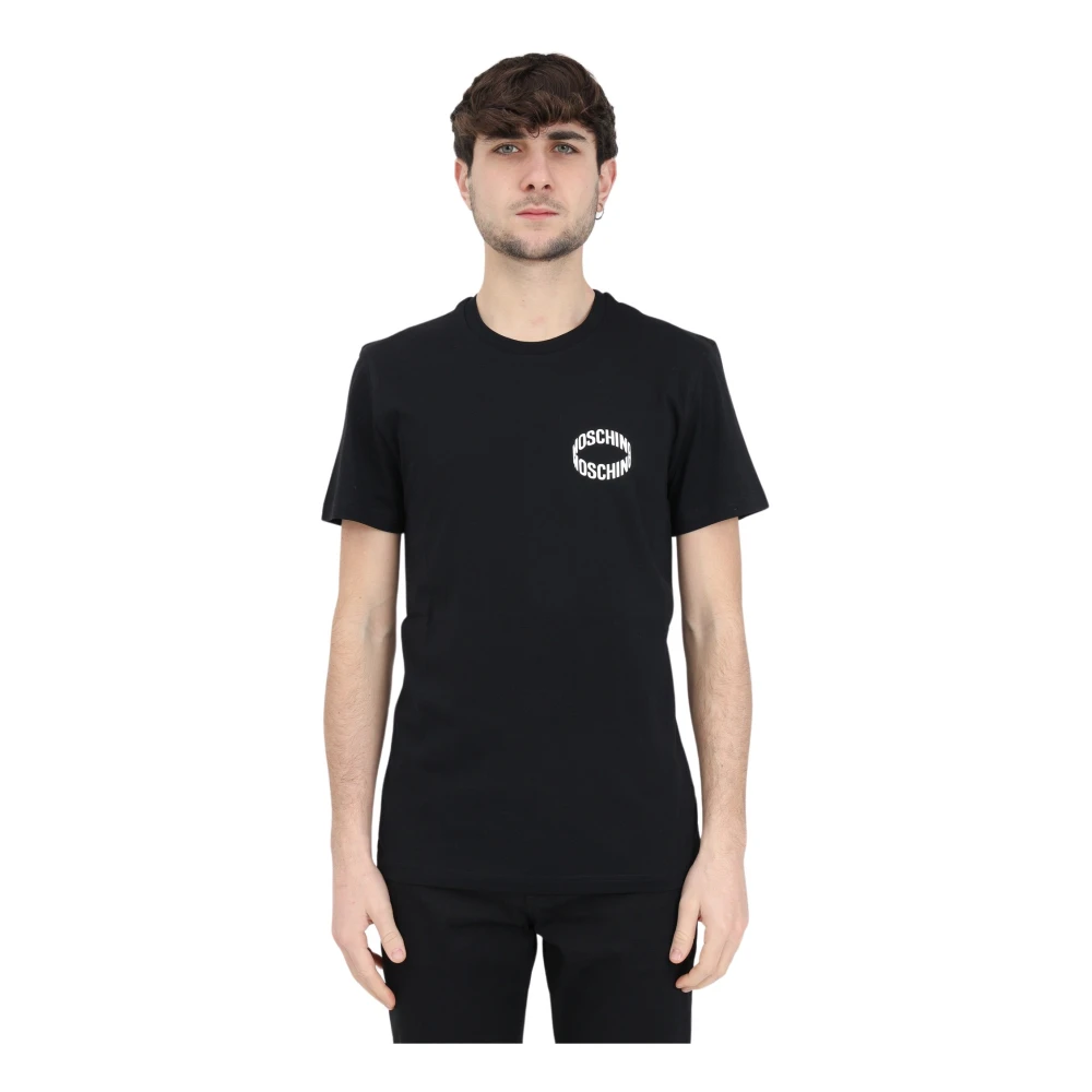 Moschino Jersey T-shirt met Logo Print Black Heren
