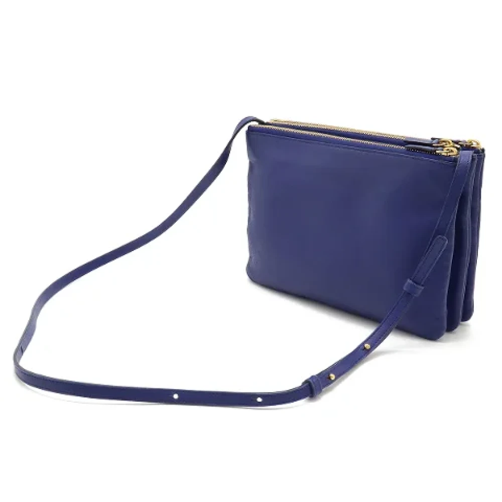 Celine Vintage Pre-owned Leather crossbody-bags Blue Dames