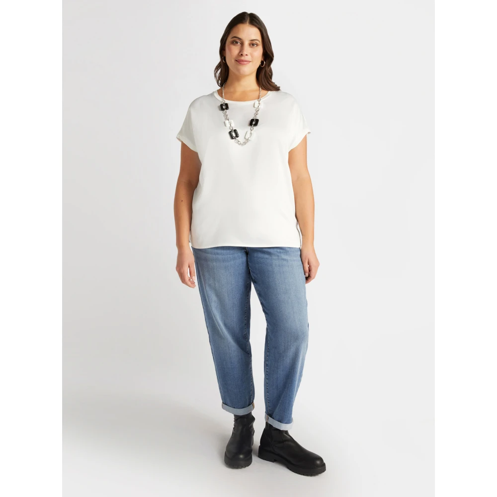 Fiorella Rubino Satijnen blouse White Dames