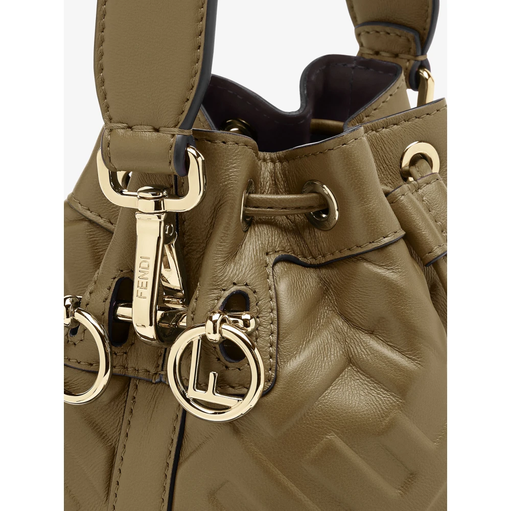 Fendi Groene Iconische FF-motief leren tas Green Dames