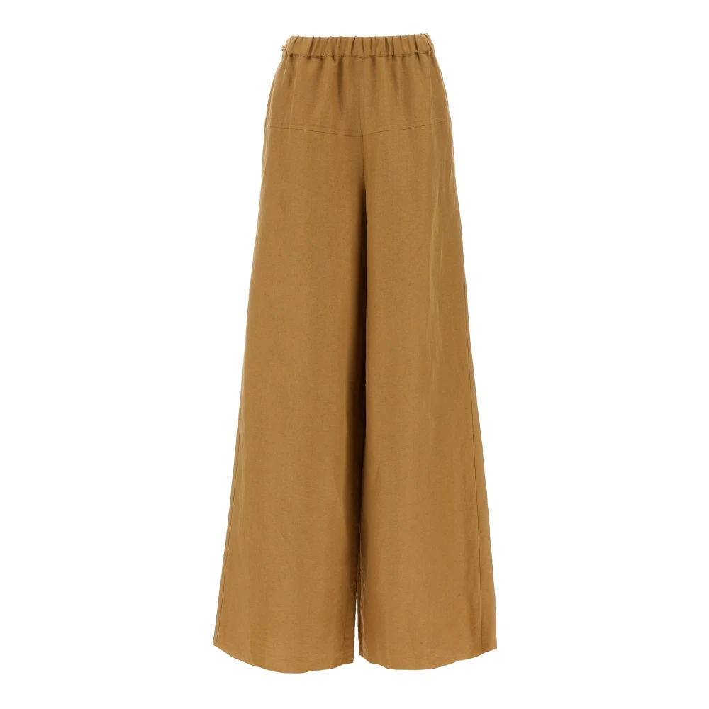 Max Mara Women's Brown Wide Trousers, 3XS, Onore Trousers