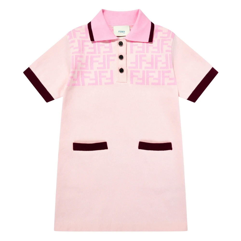 Fendi Girls Pink Ff Logo Polo Dress - Dresses - 12 Y - Kids