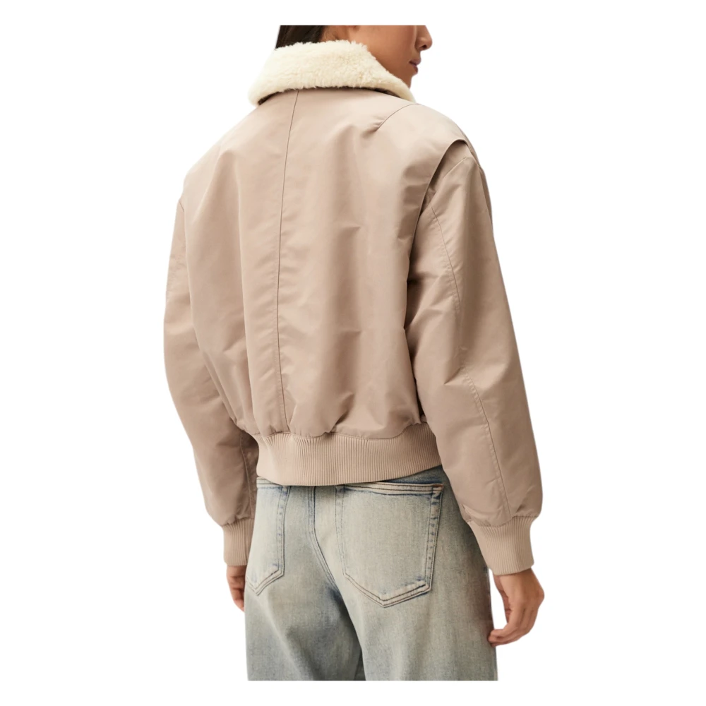 Calvin Klein Jeans Beige Zip-Up Jack met Zakken Beige Dames
