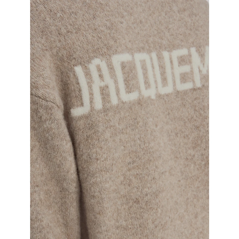 Jacquemus Alpaca Gebreide Trui Beige Heren