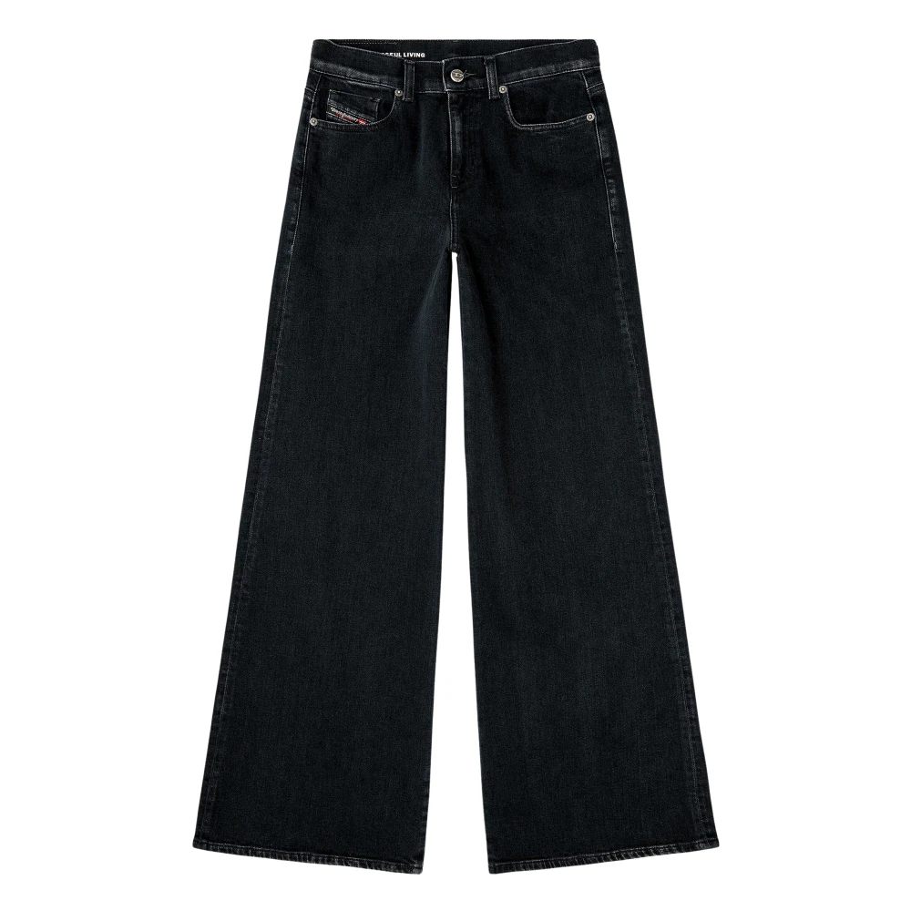 Diesel 1978 D-Akemi Wide Jeans - Female - Wide Jeans - Black - W27 - Jeans